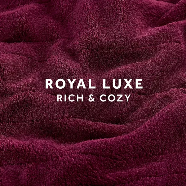 Sunbeam Royal Luxe Cabernet Heated Personal Throw  Blanket CozyWarm Adjustable Heat SettingsThrow Cabernet