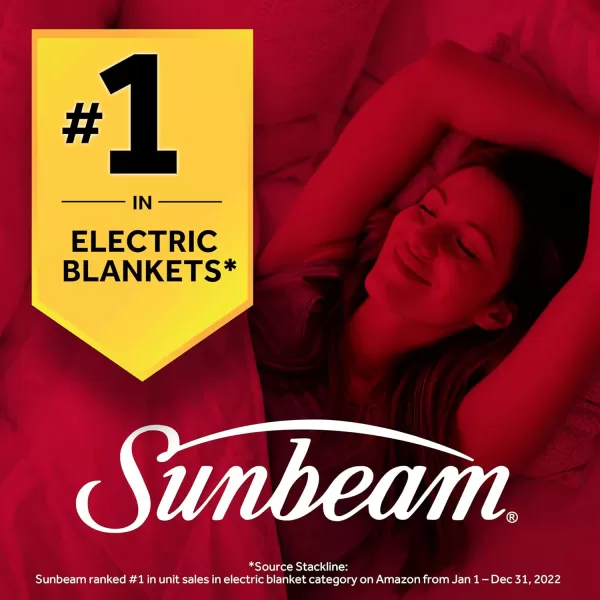 Sunbeam Royal Luxe Mushroom Heated Blanket  TwinQueen Night Fog