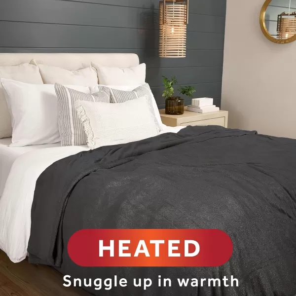 Sunbeam Royal Luxe Mushroom Heated Blanket  TwinQueen Night Fog