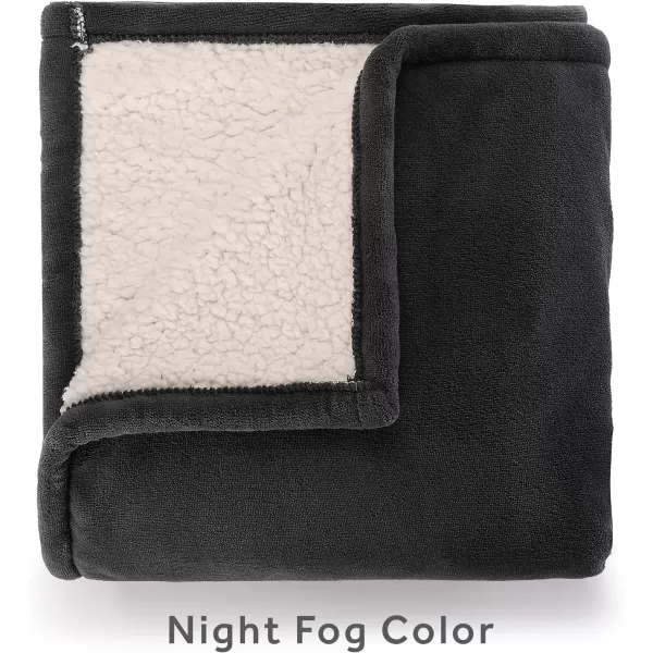 Sunbeam Royal Luxe Sherpa Night Fog Heated Blanket  KingFull Night Fog