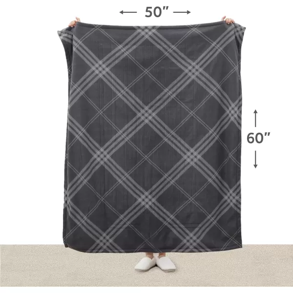 Sunbeam Royal Ultra Rodeen Blue Plaid Heated Personal Throw  Blanket CozyWarm Adjustable Heat SettingsGalway Plaid Grey