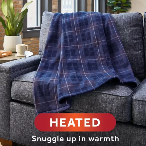 Sunbeam Royal Ultra Rodeen Blue Plaid Heated Personal Throw  Blanket CozyWarm Adjustable Heat SettingsRodeen Blue Plaid