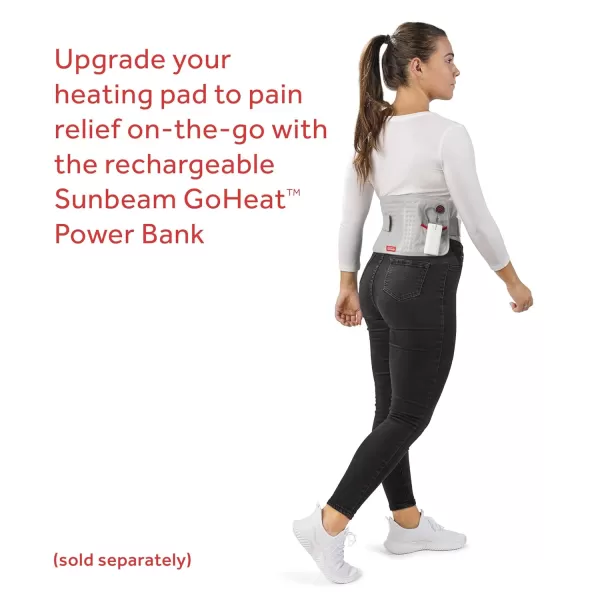 Sunbeam USBC Heating Pad  Portable Pain Relief On The Go for Cramps Back Shoulder Arm amp Leg Pain 125 x 75 GreySunbeam USBC Heating Pad  Portable Pain Relief On The Go for Cramps Back Shoulder Arm amp Leg Pain 125 x 75 Grey