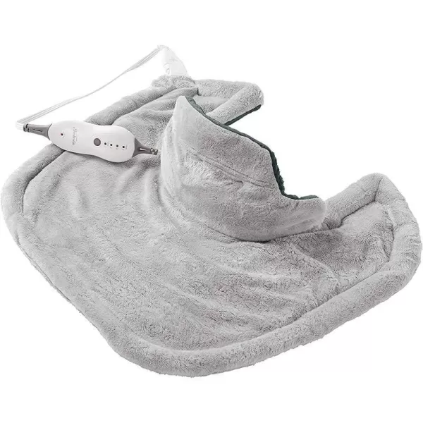 Sunbeam Heating Pad for Neck and Shoulder Pain Relief with Auto Shut Off and Moist Heating Option 22 x 19 Grey19 inches