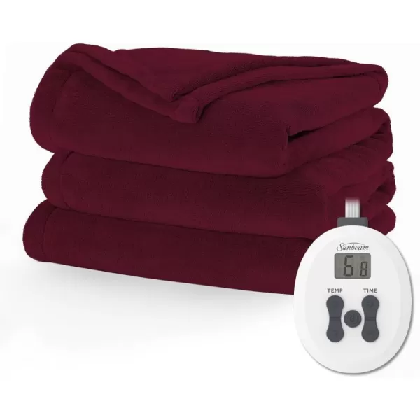 Sunbeam Royal Luxe Mushroom Heated Blanket  TwinFull Cabernet