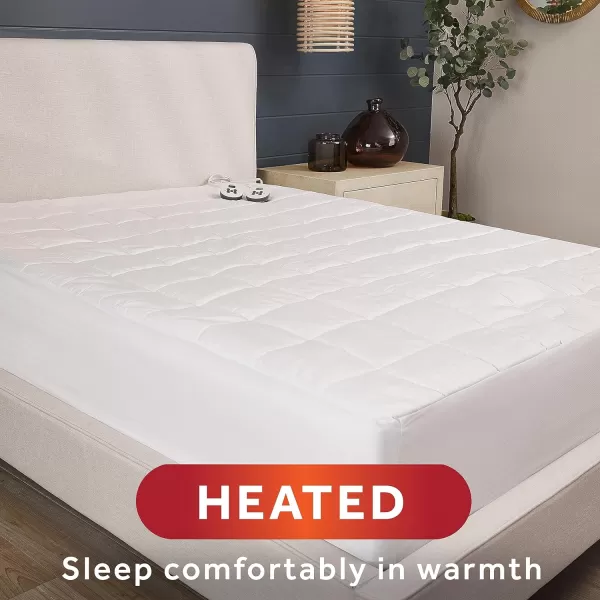 Sunbeam Premium Restful Quilted Electric Heated Mattress Pad Queen Size 60 x 80 12 Heat Settings 12Hour Selectable Auto ShutOff Fast Heating Warming Bed Machine Washable ExtraSoft CozyWhite King