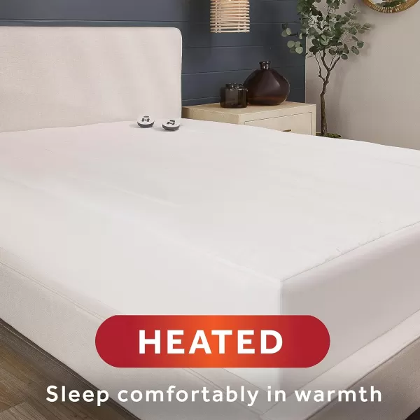 Sunbeam Restful Quilted Heated Mattress Pad  King WhiteWhite King