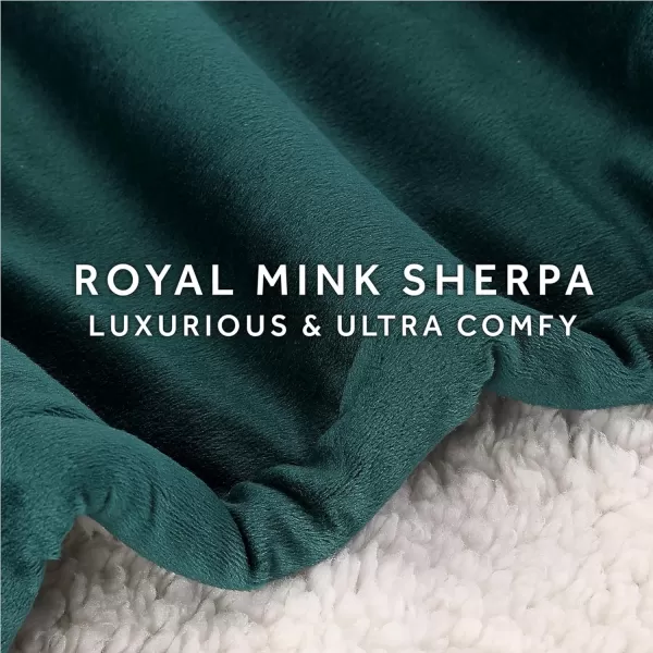 Sunbeam Royal Mink Sherpa Night Fog Heated Personal Throw  Blanket CozyWarm Adjustable Heat SettingsThrow Botanical Green