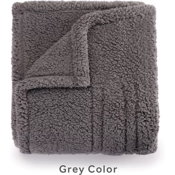 Sunbeam Royal Sherpa Dove Grey Heated Personal Throw  Blanket Warming Foot Pocket CozyWarm Adjustable Heat SettingsThrow Dove Grey