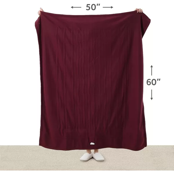 Sunbeam Royal Ultra Cabernet Heated Personal Throw  Blanket CozyWarm Adjustable Heat SettingsThrow Cabernet