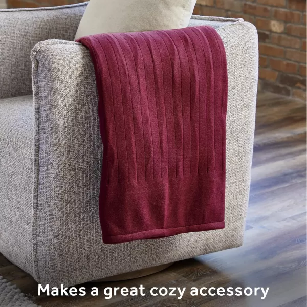 Sunbeam Royal Ultra Cabernet Heated Personal Throw  Blanket CozyWarm Adjustable Heat SettingsThrow Cabernet