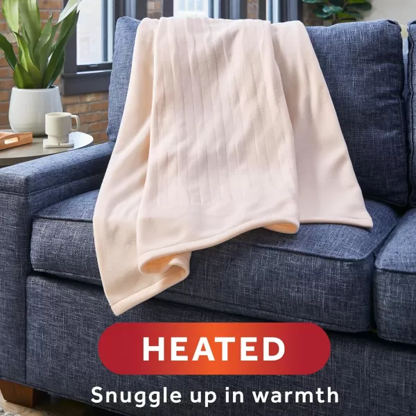 Sunbeam Royal Ultra Cabernet Heated Personal Throw  Blanket CozyWarm Adjustable Heat SettingsThrow Champagne