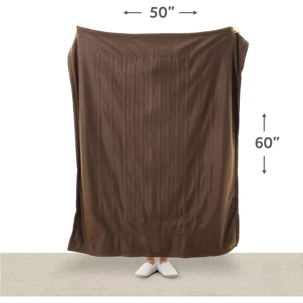 Sunbeam Royal Ultra Cabernet Heated Personal Throw  Blanket CozyWarm Adjustable Heat SettingsThrow Walnut