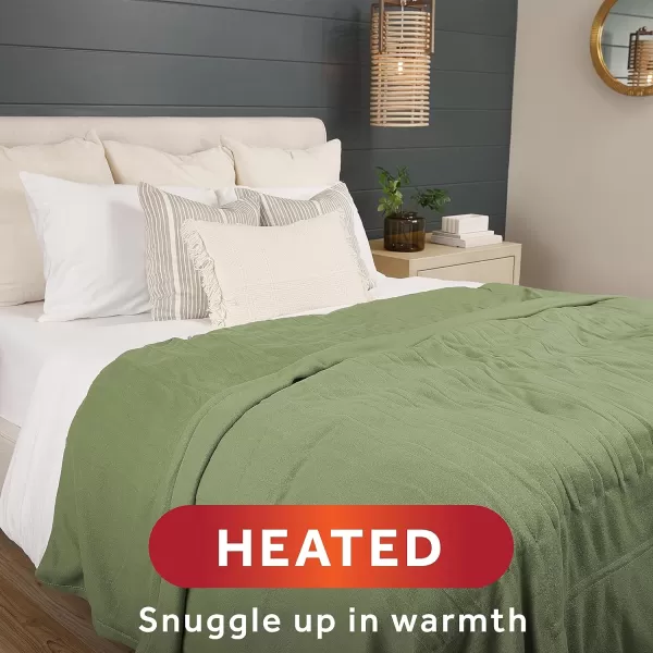 Sunbeam Royal Ultra Fleece Heated Electric Blanket Full Size 84 x 72 12 Heat Settings 12Hour Selectable Auto ShutOff Fast Heating Machine Washable Warm and Cozy MushroomIvy Twin