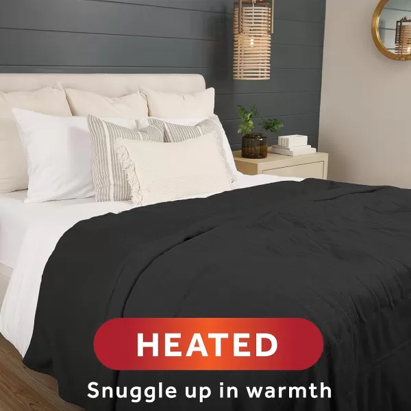 Sunbeam Royal Ultra Fleece Heated Electric Blanket Full Size 84 x 72 12 Heat Settings 12Hour Selectable Auto ShutOff Fast Heating Machine Washable Warm and Cozy MushroomNight Fog Twin