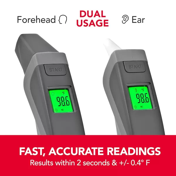 Sunbeam Touchless Digital Infrared Forehead Thermometer Body and Object Modes Instant and Accurate for Adults and Kids Audio Fever Warning Recalls Last 10 ReadingsForehead  Ear