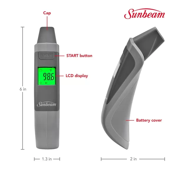 Sunbeam Touchless Digital Infrared Forehead Thermometer Body and Object Modes Instant and Accurate for Adults and Kids Audio Fever Warning Recalls Last 10 ReadingsForehead  Ear