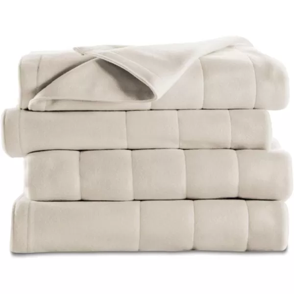 Sunbeam Heated Blanket  10 Heat Settings Quilted Fleece Seashell Beige Twin  BSF9GTSR75713A00Seashell Full Heated Blanket