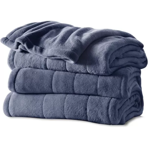 Sunbeam Heated Blanket  Microplush 10 Heat Settings Slate King  BSM9KKSR82516A00Heritage Blue Queen Blanket