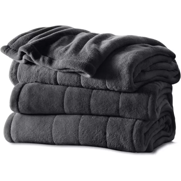 Sunbeam Heated Blanket  Microplush 10 Heat Settings Slate King  BSM9KKSR82516A00Slate Full Blanket