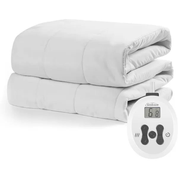 Sunbeam Restful Quilted Heated Mattress Pad  King WhiteWhite Full