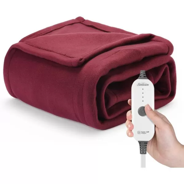 Sunbeam Royal Ultra Cabernet Heated Personal Throw  Blanket CozyWarm Adjustable Heat SettingsThrow Cabernet