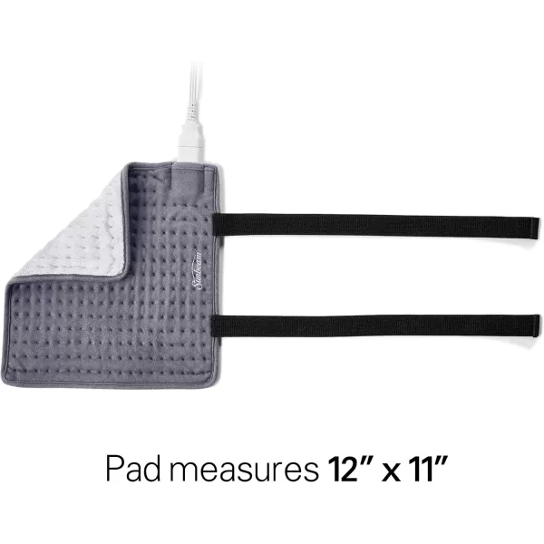 Sunbeam Wrapping Heating Pad for Fast Pain Relief Small XpressHeat 6 Heat Settings with AutoShutoff and Fastening Straps Small Slate Grey 12x11 Inch Pack of 1 1 CountSlate Grey