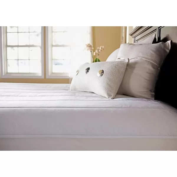 imageSunbeam Heated Mattress Pad  Quilted Polyester 10 Heat Settings WhiteQueen  MSU3GQSP00012A00King