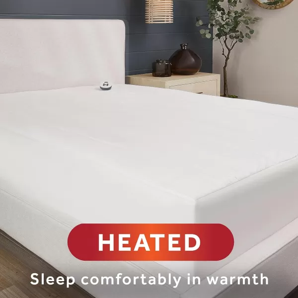 imageSunbeam Queen Electric Heated Mattress Pad 60quotx80quot 12 Heat Settings 12hr Auto ShutOff Fast Heating Machine Washable  WhiteVertical Quilted