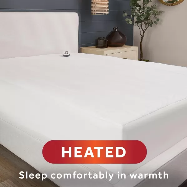 imageSunbeam Queen Electric Heated Mattress Pad 60quotx80quot 12 Heat Settings 12hr Auto ShutOff Fast Heating Machine Washable  WhiteVertical Quilted