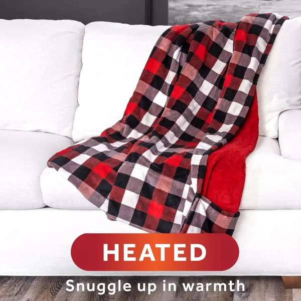 imageSunbeam Royal Luxe Mushroom Heated Blanket  TwinBuffalo Plaid