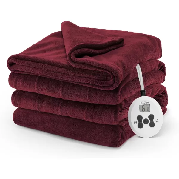 imageSunbeam Royal Luxe Mushroom Heated Blanket  TwinCabernet