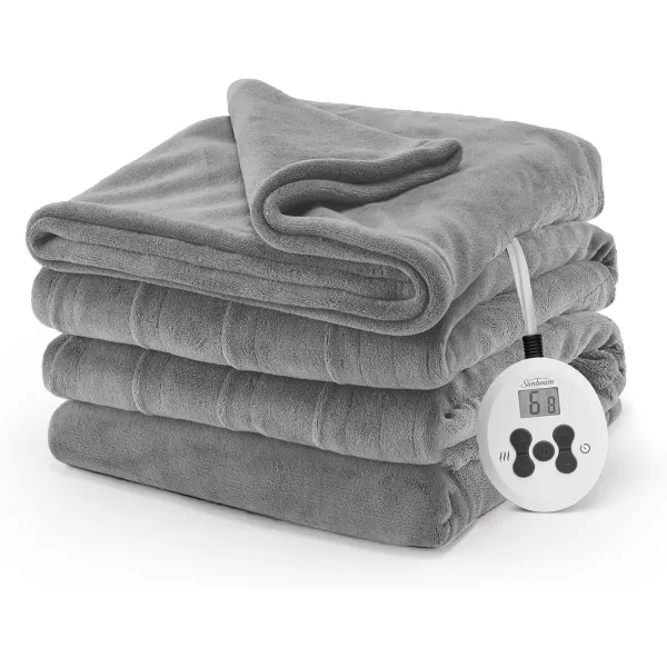 imageSunbeam Royal Luxe Mushroom Heated Blanket  TwinDove Grey