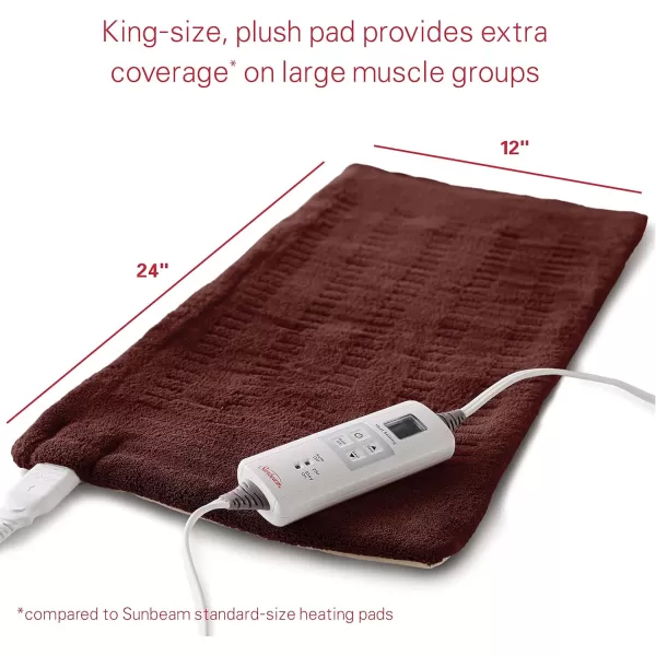 imageSunbeam Contoured Heating Pad for Neck ampamp Shoulder Pain Relief with Auto Shut Off Moist Heating Option 22 x 19 Grey19 inches