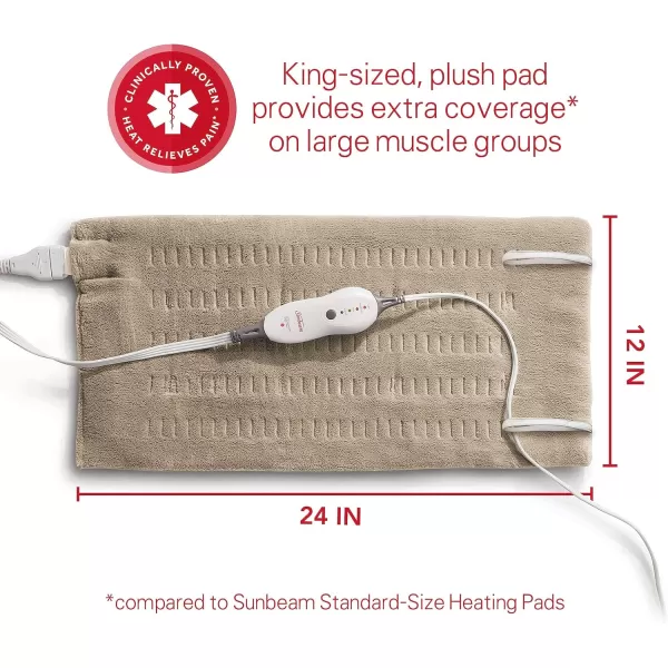 imageSunbeam Premium Sunbeam Heating Pad with Compact Storage King Size BeigeBeige