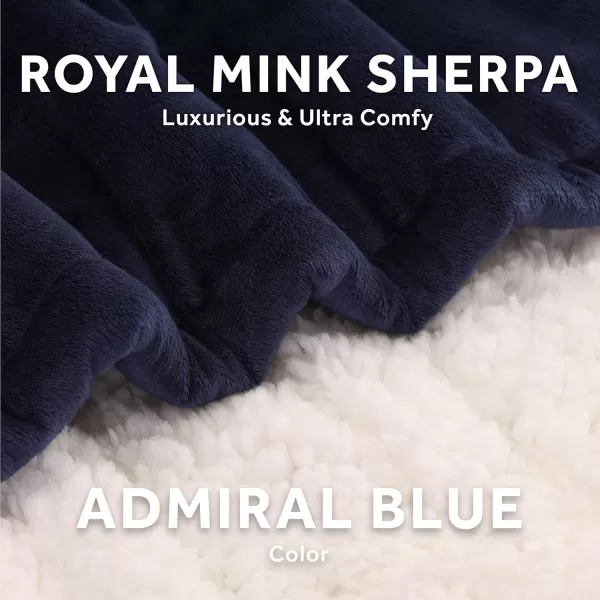 imageSunbeam Royal Mink Sherpa Cabernet Heated Personal Throw  Blanket CozyWarm Adjustable Heat SettingsAdmiral Blue