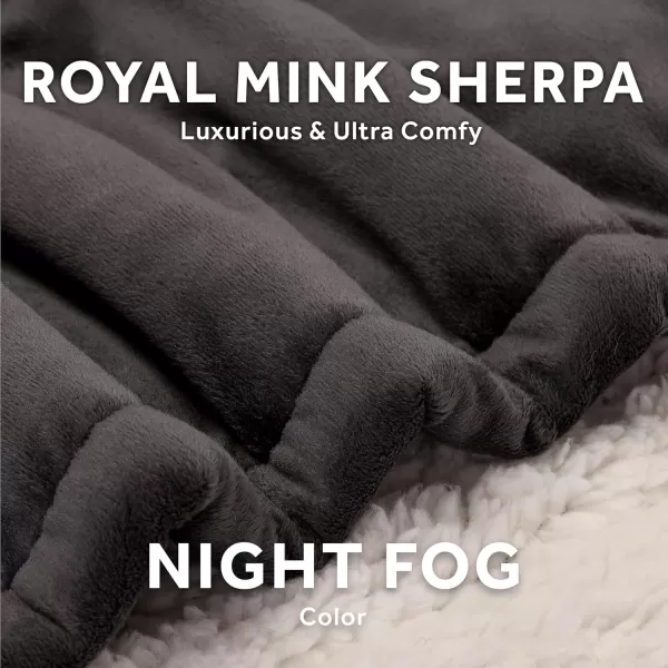 imageSunbeam Royal Mink Sherpa Cabernet Heated Personal Throw  Blanket CozyWarm Adjustable Heat SettingsNight Fog