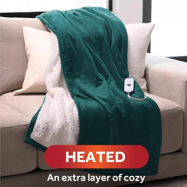 imageSunbeam Royal Mink Sherpa Cabernet Heated Personal Throw  Blanket CozyWarm Adjustable Heat SettingsSable