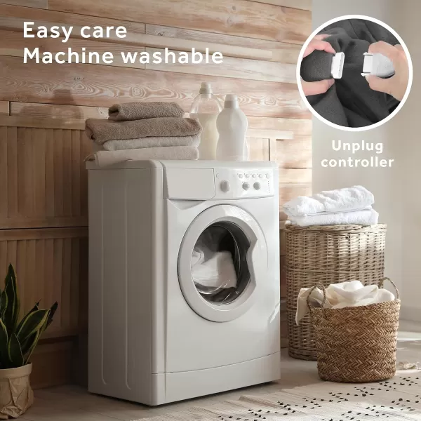 imageSunbeam Royal Ultra Fleece Heated Electric Blanket Twin Size 84quot x 62quot 12 Heat Settings 12Hour Selectable Auto ShutOff Fast Heating Machine Washable Warm and Cozy Mushroom