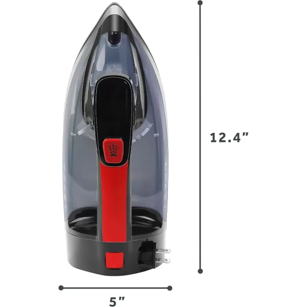 imageSunbeam Steammaster 1400 Watt Iron with 8 Retractable Cord Large AntiDrip Nonstick Stainless Steel Soleplate Horizontal or Vertical Shot of Steam and 3Way Auto ShutOff ChromeTealBlackClear