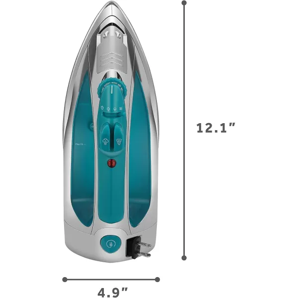 imageSunbeam Steammaster 1400 Watt Iron with 8 Retractable Cord Large AntiDrip Nonstick Stainless Steel Soleplate Horizontal or Vertical Shot of Steam and 3Way Auto ShutOff ChromeTealChromeTeal