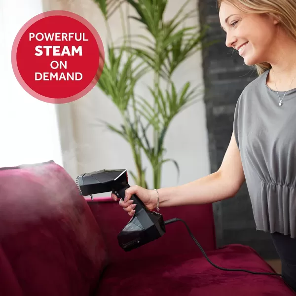 imageSunbeam 1520W Handheld Steamer for Clothes Portable Foldable Travel Steamer Dual Voltage 120240 NonStick High and Low Steam Setting 25s Heat Up 140ml Tank Bristle Brush Storage Bag BlackProfessional