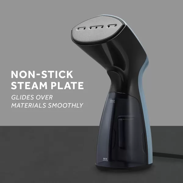 imageSunbeam 1520W Handheld Steamer for Clothes Portable Foldable Travel Steamer Dual Voltage 120240 NonStick High and Low Steam Setting 25s Heat Up 140ml Tank Bristle Brush Storage Bag BlackCompact