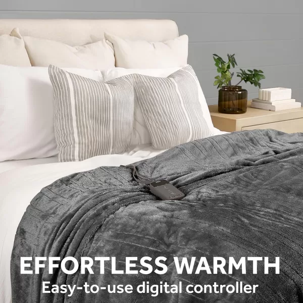 imageSunbeam Electric WiFi Connected Loftec Electric Heated Blanket 10 Heat Settings 10Hour Auto Off Fast Heating Smart Heating Blanket Voice ampamp Wired Controller Night Fog Grey Full 84quot x 72quotTwin