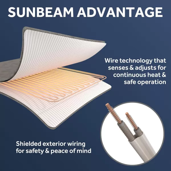 imageSunbeam Electric WiFi Connected Loftec Electric Heated Blanket 10 Heat Settings 10Hour Auto Off Fast Heating Smart Heating Blanket Voice ampamp Wired Controller Night Fog Grey Full 84quot x 72quotKing