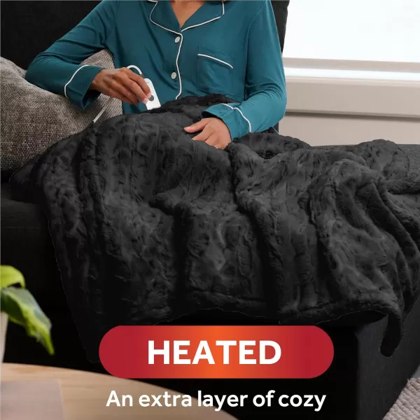 imageSunbeam Royal Faux Fur Night Fog Heated Personal Throw  Blanket CozyWarm Adjustable Heat SettingsNight Fog