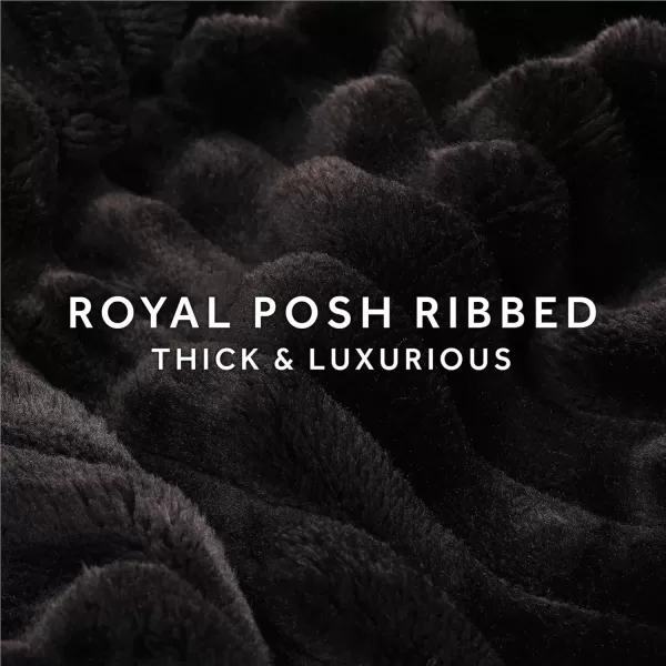 imageSunbeam Royal Posh Ribbed Ebony Heated Personal Throw  Blanket CozyWarm Adjustable Heat Settings