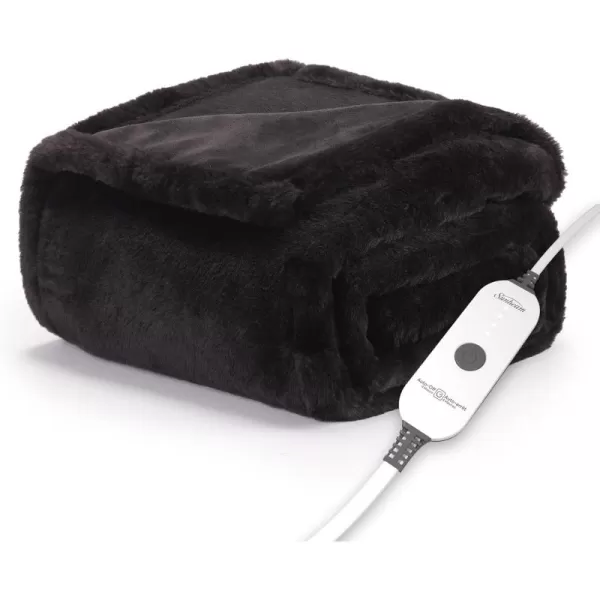 imageSunbeam Royal Faux Fur Night Fog Heated Personal Throw  Blanket CozyWarm Adjustable Heat SettingsNight Fog