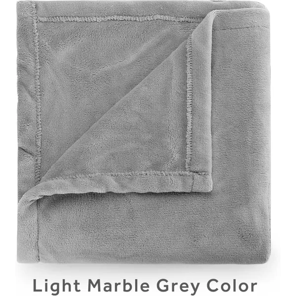 imageSunbeam Electric Throw Royal Luxe Microplush Heated Blanket 4 Heat Settings 4Hour Auto ShutOff Fast Heating Warm and Cozy Peyote Color 50quot x 60quotLight Marble Grey