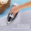 imageSunbeam 1700W Steam Iron 8 Retractable Cord Variable Temperature Select NonStick Soleplate Dual Spray Mist Horizontal or Vertical Shot of Steam Feature 3Way AutoOff Blue and WhiteOne Size